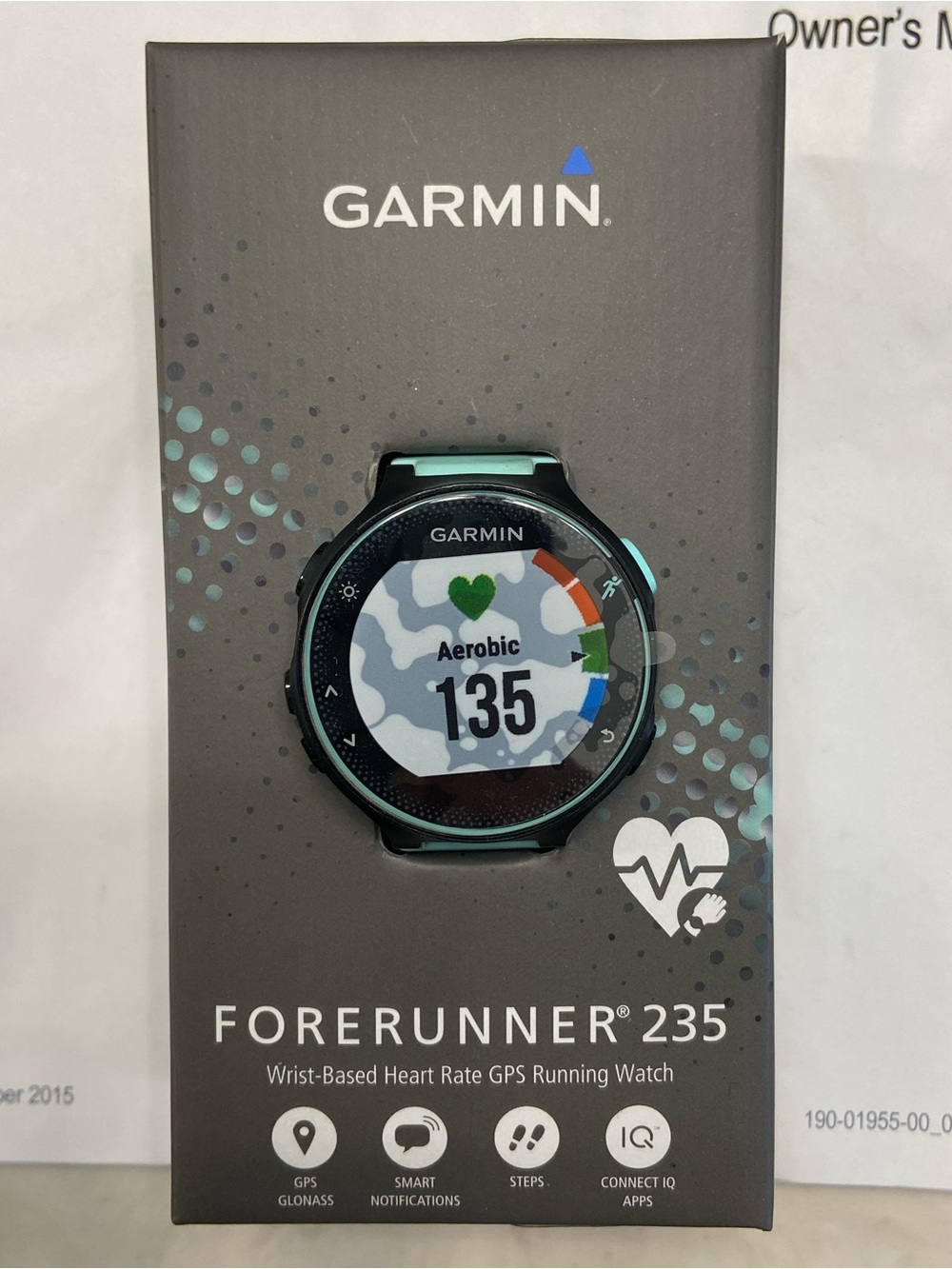 Garmin Forerunner 235 Black with Teal Accents and Band (in original box) - Picture 7 of 12